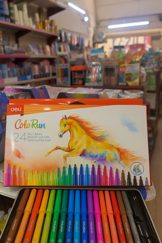 Color Run 24 Felt Pens by Deli