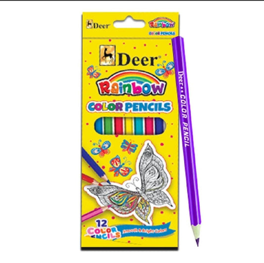 Deer full Size Color Pencils Plastic Pack – 12 Pencils